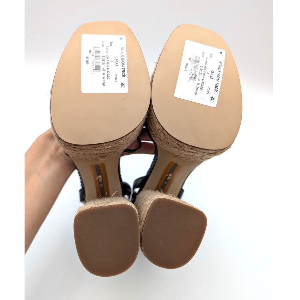Sam Edelman Kade Platform Sandals Women's Black Leather Size US8M EU38.5 - Picture 8 of 10
